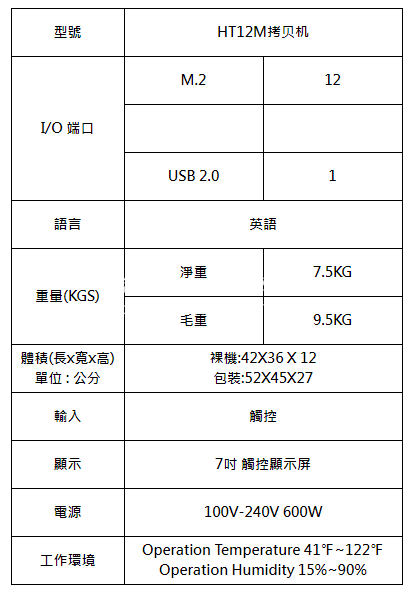 NVME+SATA-HT12M復制機